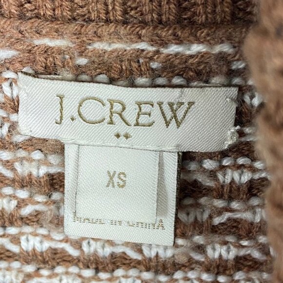 J Crew Caramel Brown Knit Turtleneck Sweater Size XS Style # H3909 Pullover Boho - Picture 4 of 11